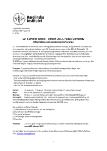 SLT Summer School - edition 2017, Padua University