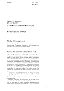 Könsselektiva aborter och resolution 1829
