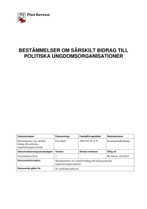 Bestämmelser om särskilt bidrag till politiska