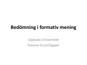 Bedömning i formativ mening - Studentportalen