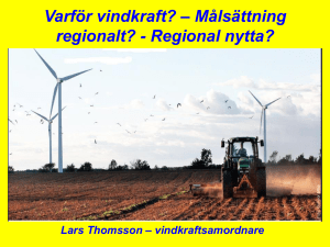 Pågående regionala (och lokala) insatser på energiområdet