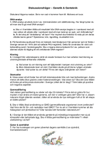 Diskussionsfrågor Genetik