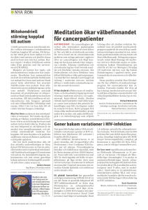 Meditation ökar välbefinnandet för cancerpatienter