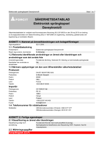 SÄKERHETSDATABLAD Elektronisk sprängkapsel