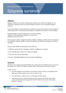 Sjögrens syndrom - Sahlgrenska Universitetssjukhuset