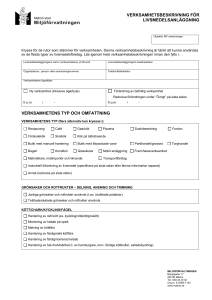 Verksamhetsbeskrivning för livsmedelsanläggning