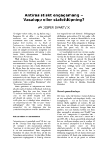 Antirasistiskt engagemang – Vasalopp eller stafettlöpning?