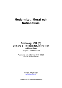 Modernitet, moral och nationalism