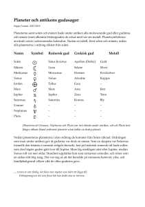 Planeter och antikens gudasagor