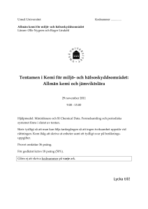 Tentamen i Kemi för miljö- och