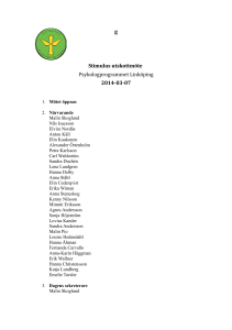 g Stimulus utskottmöte Psykologprogrammet Linköping 2014-03-07