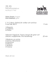 FREDAGSSERIEN 4 CPE Bach: Sinfonia för stråkar och