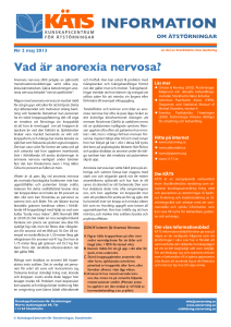 Vad är anorexia nervosa?. - Kunskapscentrum för ätstörningar