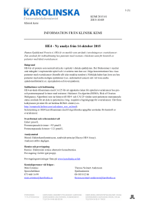 INFORMATION FRÅN KLINISK KEMI HE4