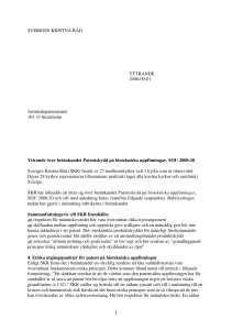 1 SVERIGES KRISTNA RÅD YTTRANDE 2008-09