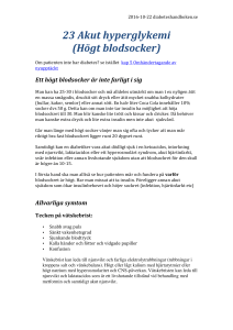 23 Akut hyperglykemi (Högt blodsocker)