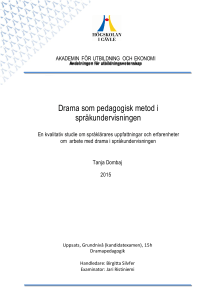 Drama som pedagogisk metod i språkundervisningen