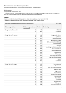 Förteckning över Förbundsnummer och avtalsnummer
