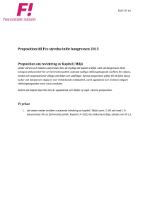 Proposition om revidering av Kapitel J Miljö