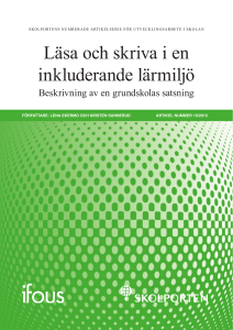 Läsa och skriva i en inkluderande lärmiljö
