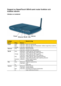 Support av SpeedTouch 585v6 samt router funktion och