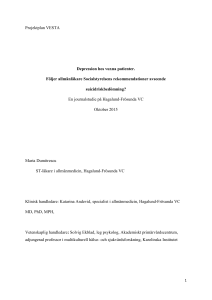 Projektplan VESTA Depression hos vuxna patienter. Följer