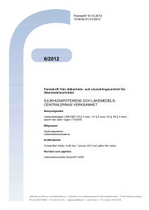 SJUKHUSAPOTEKENS OCH LÄKEMEDELSCENTRALERNAS