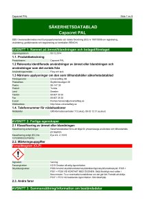 SÄKERHETSDATABLAD Capacret PAL