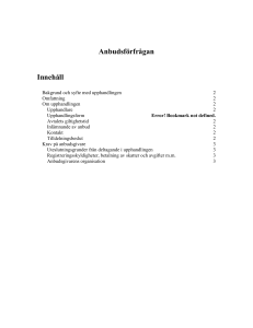 Om upphandlingen