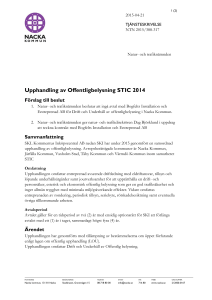 Upphandling av Offentligbelysning STIC 2014