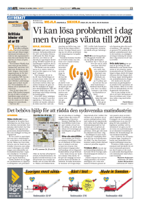 Vi kan lösa problemet i dag men tvingas vänta till 2021