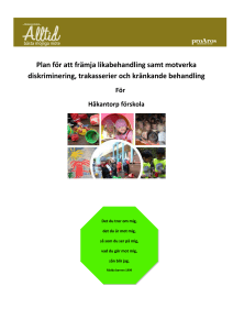 Plan för att främja likabehandling samt motverka diskriminering
