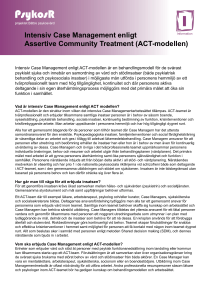 Om Intensiv Case Management enligt Assertive Community