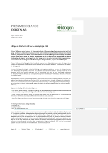 Idogen stärker sitt vetenskapliga råd