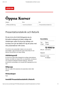Presentationsteknik och Retorik