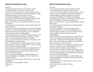 Bön för Vård och Omsorg i Sverige