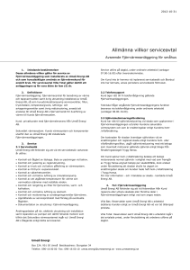 Allmänna villkor serviceavtal