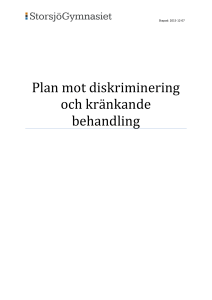 Plan mot diskriminering och kränkande behandling