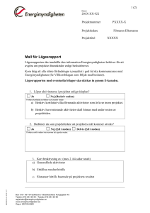 Mall lägesrapport - Energimyndigheten
