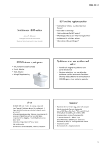 Smittämnen i BDT-vatten BDT outline hygienaspekter BDT