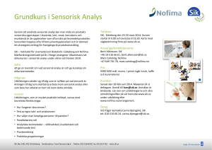 Grundkurs i Sensorisk Analys 19