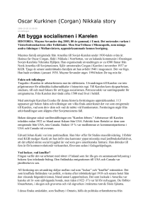 Att bygga socialismen i Karelen