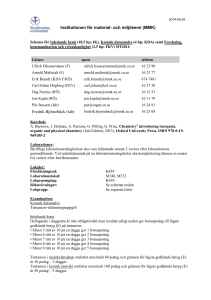 Schema Inledande kemi, Kemisk dataanalys, Kemisk forskning HT14