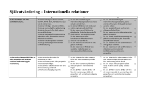 Självutvärdering – Internationella relationer