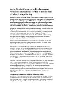 Nosto först att lansera individanpassad rekommendationsmotor för e