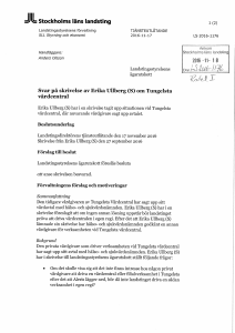 Stockholms läns landsting Svar på skrivelse av Erika Ullberg (S)