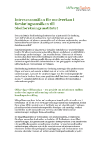 Intresseanmälan för medverkan i forskningsansökan till