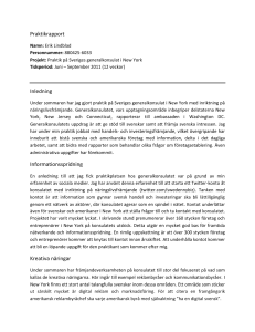 Praktikrapport Inledning Informationsspridning Kreativa näringar