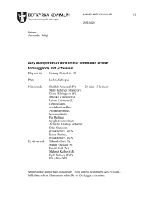 Alby dialogforum 20 april om hur kommunen arbetar förebyggande mot