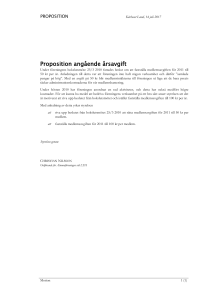 Proposition angående årsavgift